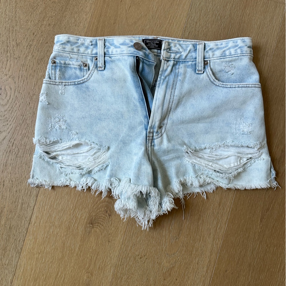Abercrombie distressed jean shorts